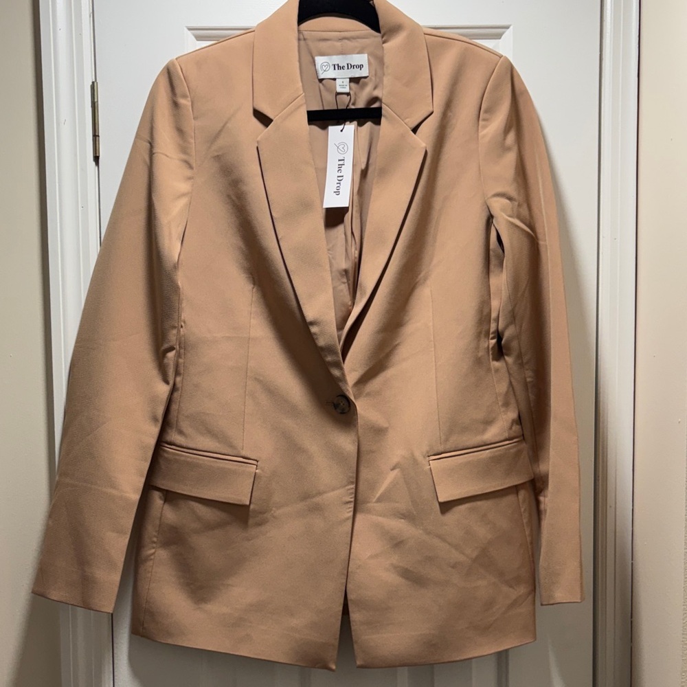 The Drop Women's Single-Button Blazer in Camel